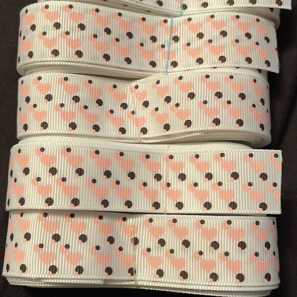 Grosgrain Ribbon 7/8” 5 yards 5/$20 hair bows shipping supplies hearts polka dot - Picture 3 of 6